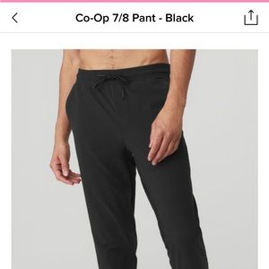 ALO Men’s Co-Op 7/8th Pant Black - size medium- brand new with tags!